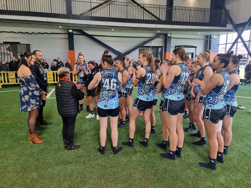 Brooke Sutton and the Carlton Football Club players describe the Indigenous Round Guernsey