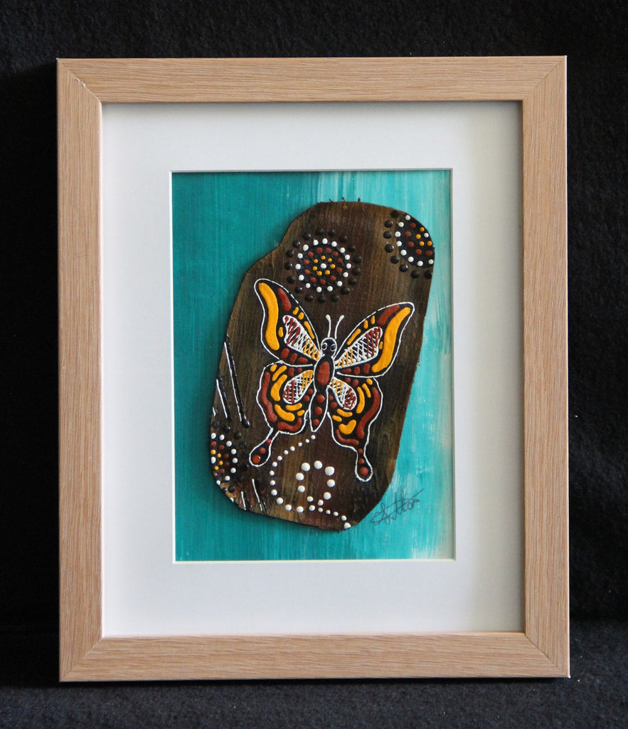 Framed Bark Canvas - Kali - Butterfly framed Artwork