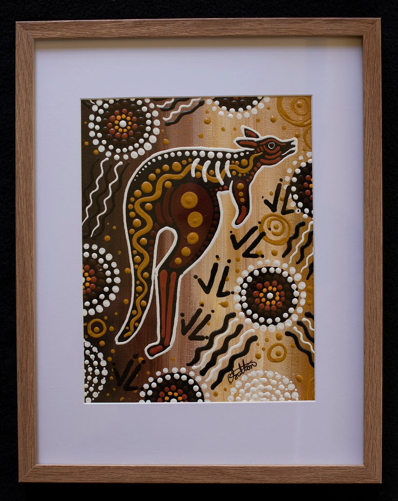 Matjumpa - Kangaroo Framed Canvas Painting
