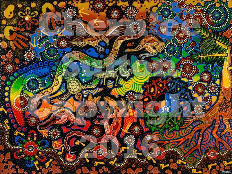 Chern'ee's painting used for the Indigenous All Stars Jerseys for the 3rd year
