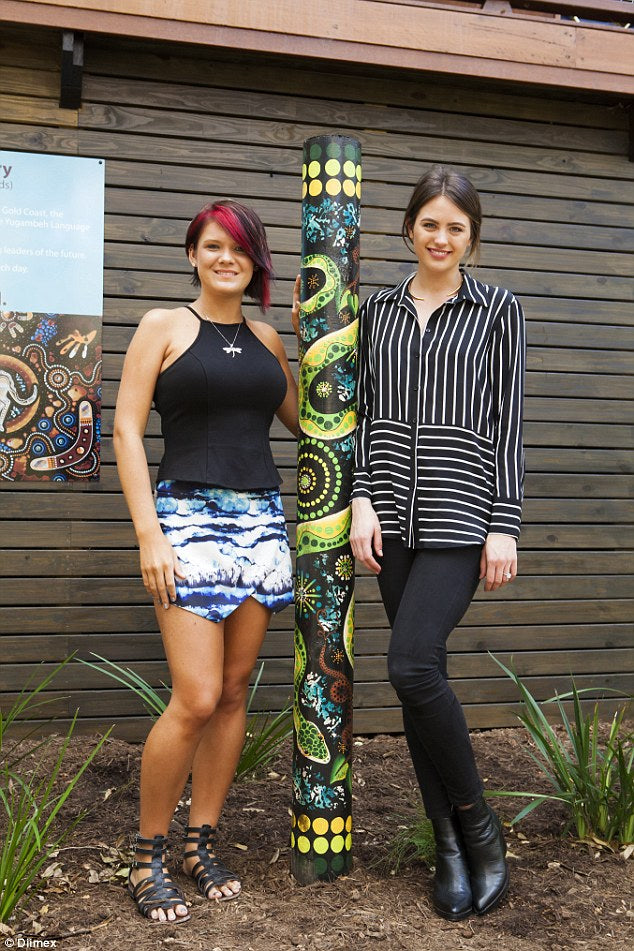 Chern'ee shares her Aboriginal Artwork with Supermodel and TV personality, the lovely Jesinta Campbell