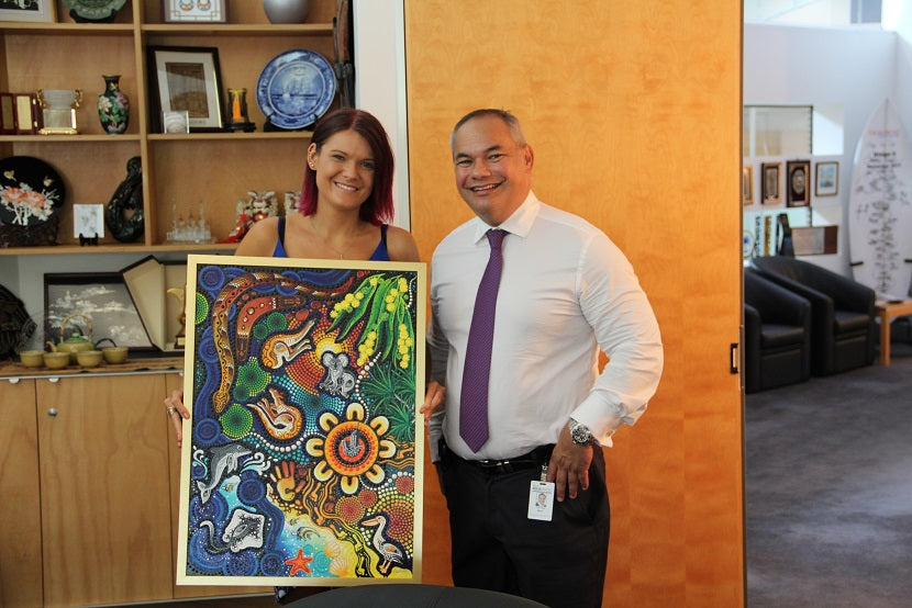 Chern'ee's Painting Given to His Royal Highness Charles Prince of Wales