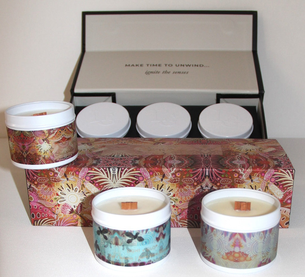 Flora and Fauna Gift Set of 3 Luxury Scented Soy Candles