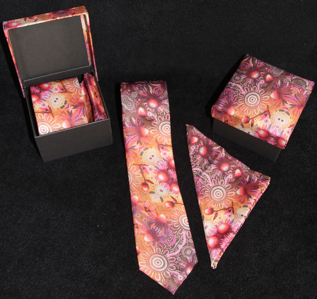 Aboriginal Tie Gift Box Set - Bush Medicine - Munangu Mirrithin 1