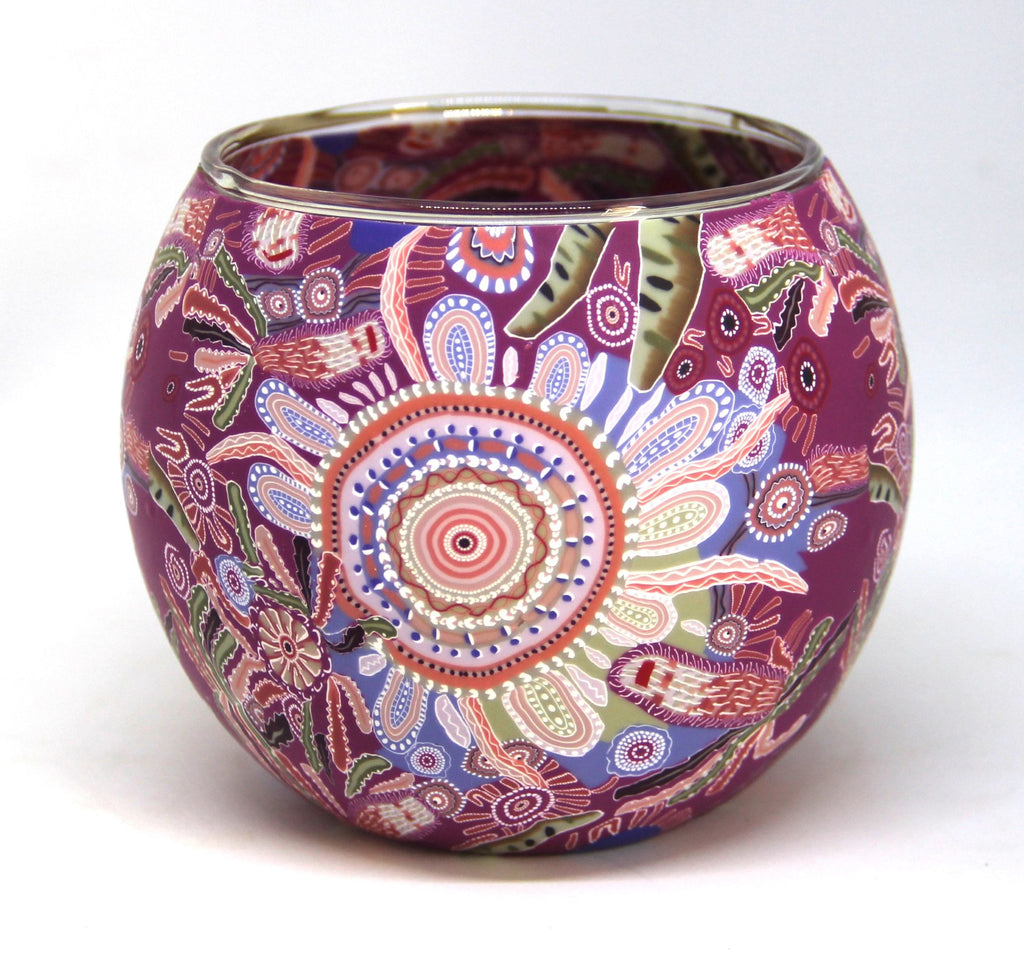 Large Bush Medicine Tealight Holder - Purple