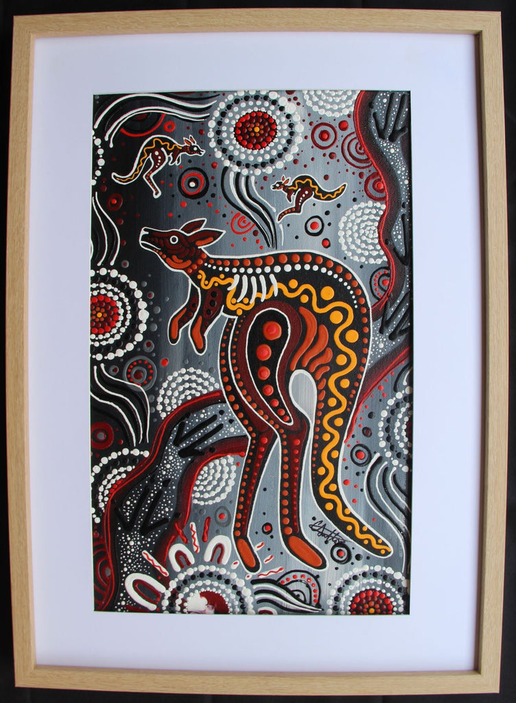 Matjumpa - Kangaroo X-Large Framed Canvas Painting