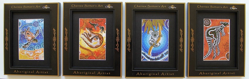 Set of 4 Chern'ee Sutton Aboriginal Wall Art Prints